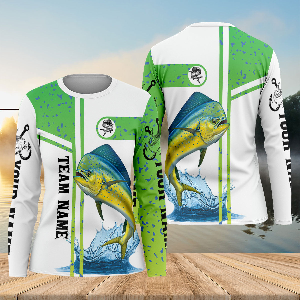 Custom Name Team Mahi Mahi UPF Shirt, Fishing Shirts For Women, Women's Fishing Shirts