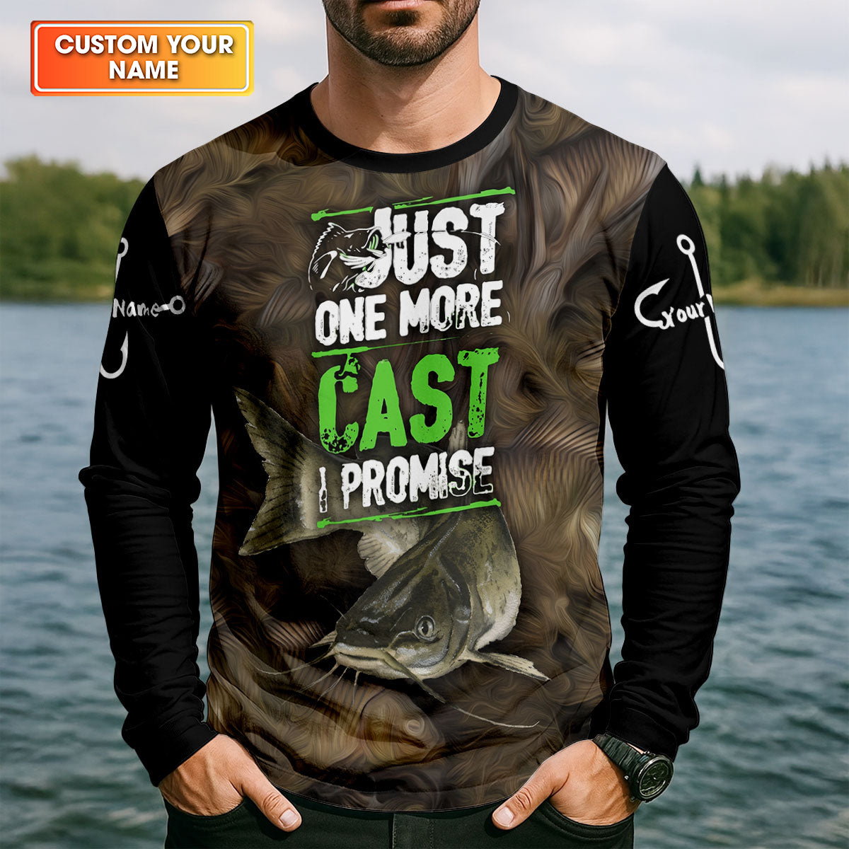 Funny Catfish Fishing Long Sleeve Shirt, Fishing Shirts For Men, Fishing Shirt