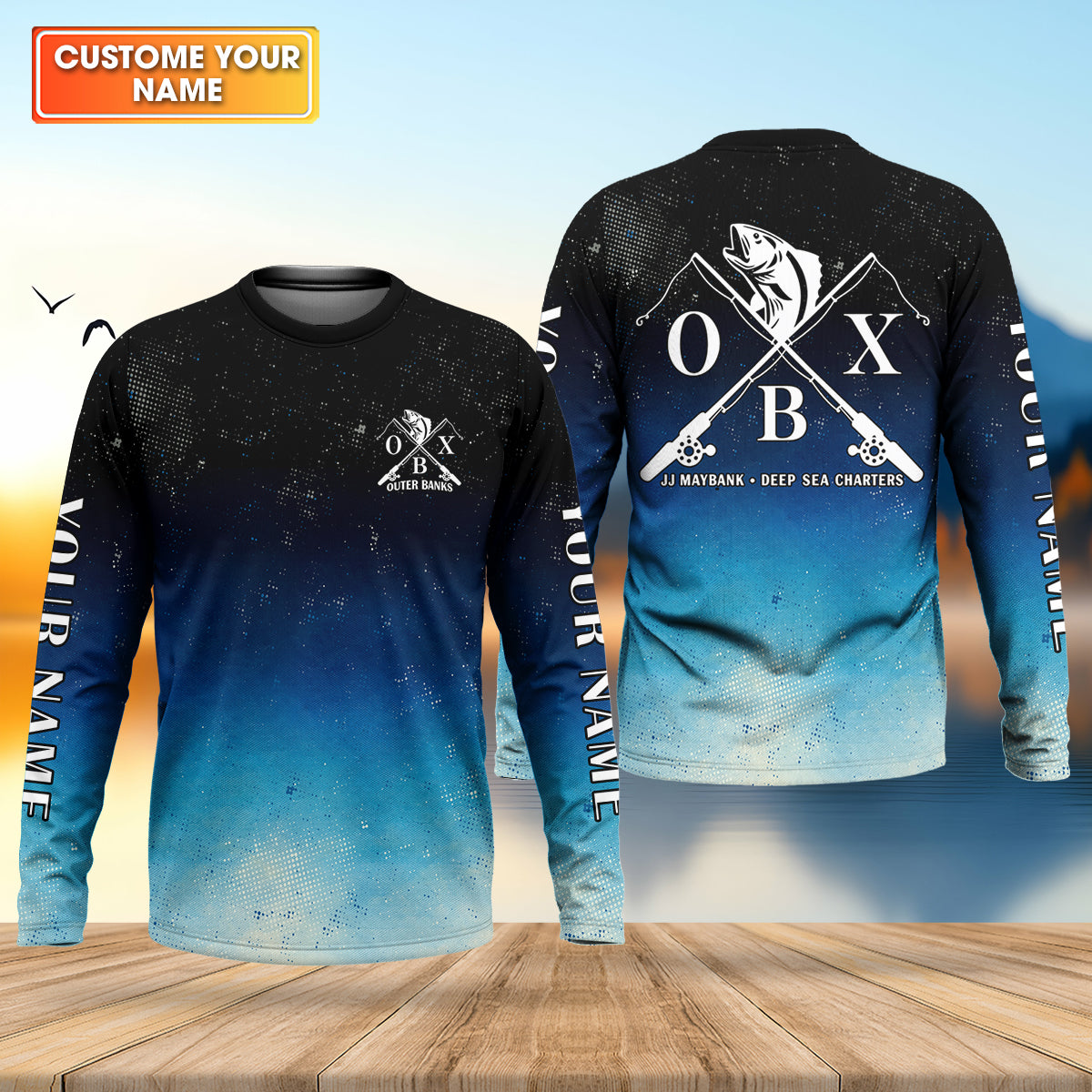 JJ Maybank Deep Sea Charters Outer Banks Fishing UPF Shirts, Fishing Movie Fishing Gift for Men