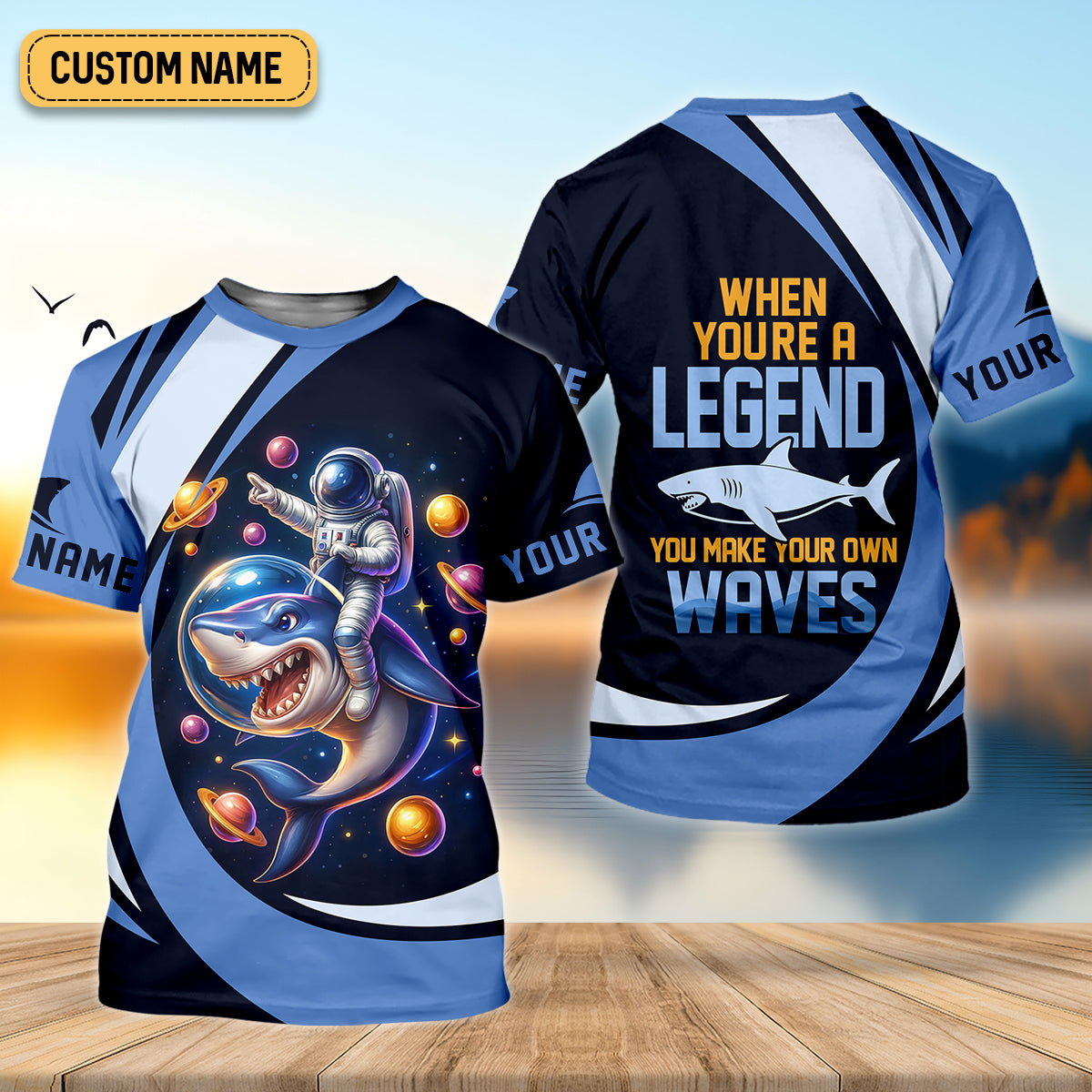 When You're A Legend You Make Your Own Waves Shark Shirt, SPF Shirt For Men, Fishing Shirts For Men