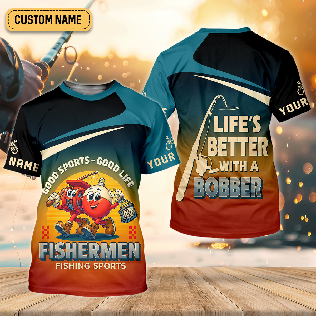 Life's Better With A Bobber Fishing UPF Shirts, Men's Fishing Shirts Long Sleeve, Presents For Fishermen