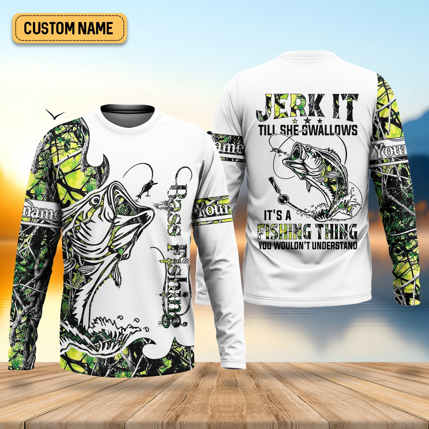 Jerk It Till She Swallow, Fishing Thing Hooded UPF Shirt, Funny Fishing Shirt, Fishing Shirt For Men