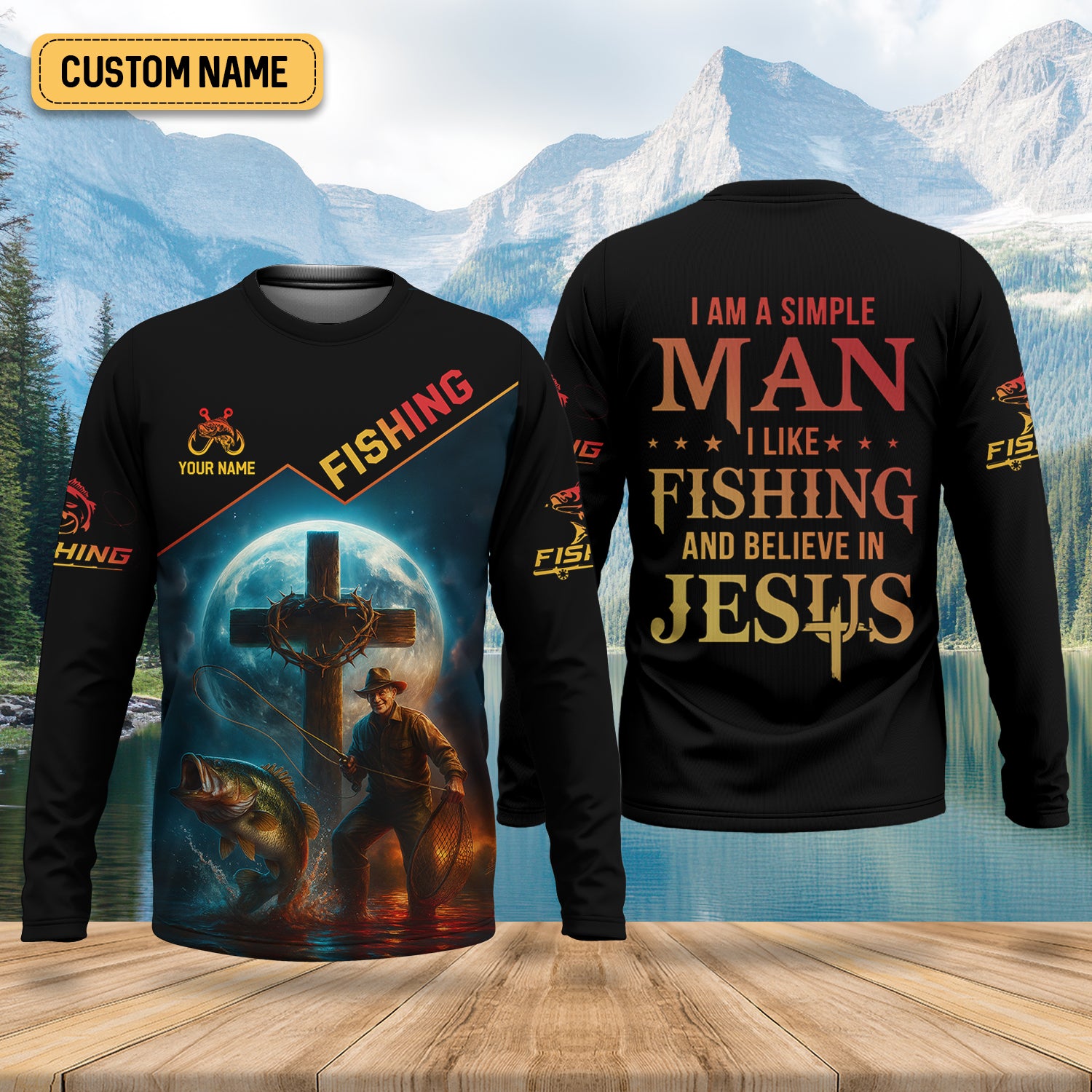I Like Fishing And Believe In Jesus SPF Shirt For Men, Christian Fishing, Gift For Fisherman