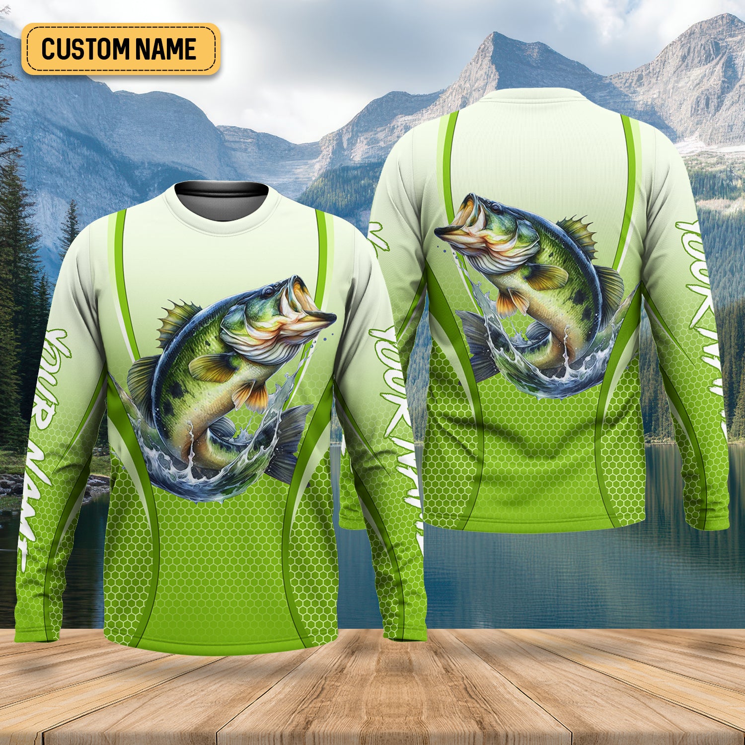 Largemouth Bass Fishing, Hooded UPF Shirt, Long Sleeve Fishing Shirts, Best Fishing Gifts