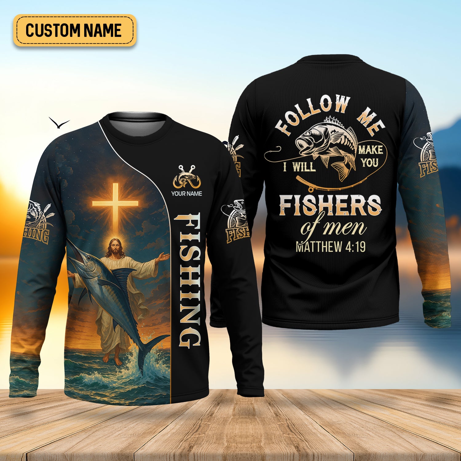 Followe Me And I Will Make You Fishers Of Men, Jesus Fishing Shirt, SPF Shirt For Men, Gift For Fisherman