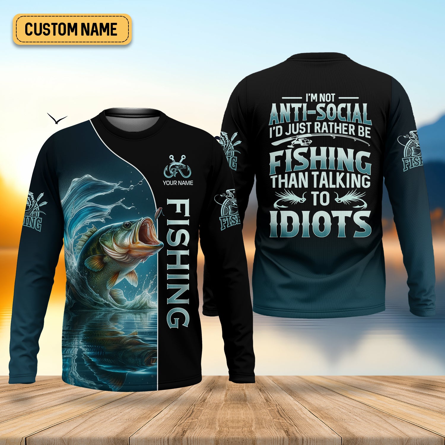 I'd Rather Be Fishing SPF Shirt, Funny Fishing Shirt, Long Sleeve Fishing Shirts, Gift For Fisherman