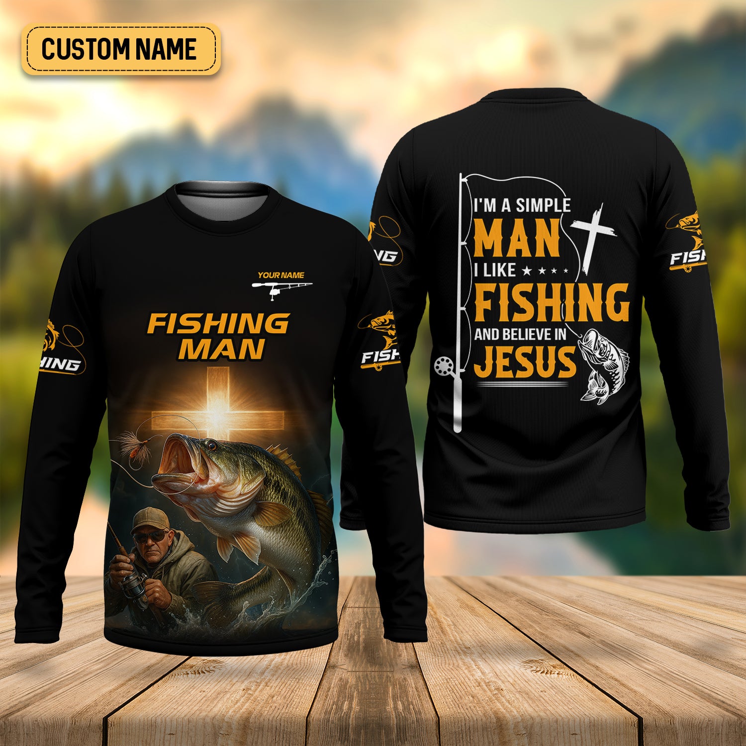 I Like Fishing And Believe In Jesus Shirts, SPF Long Sleeve Shirts, Fishing Shirts For Men, Fisherman Gift