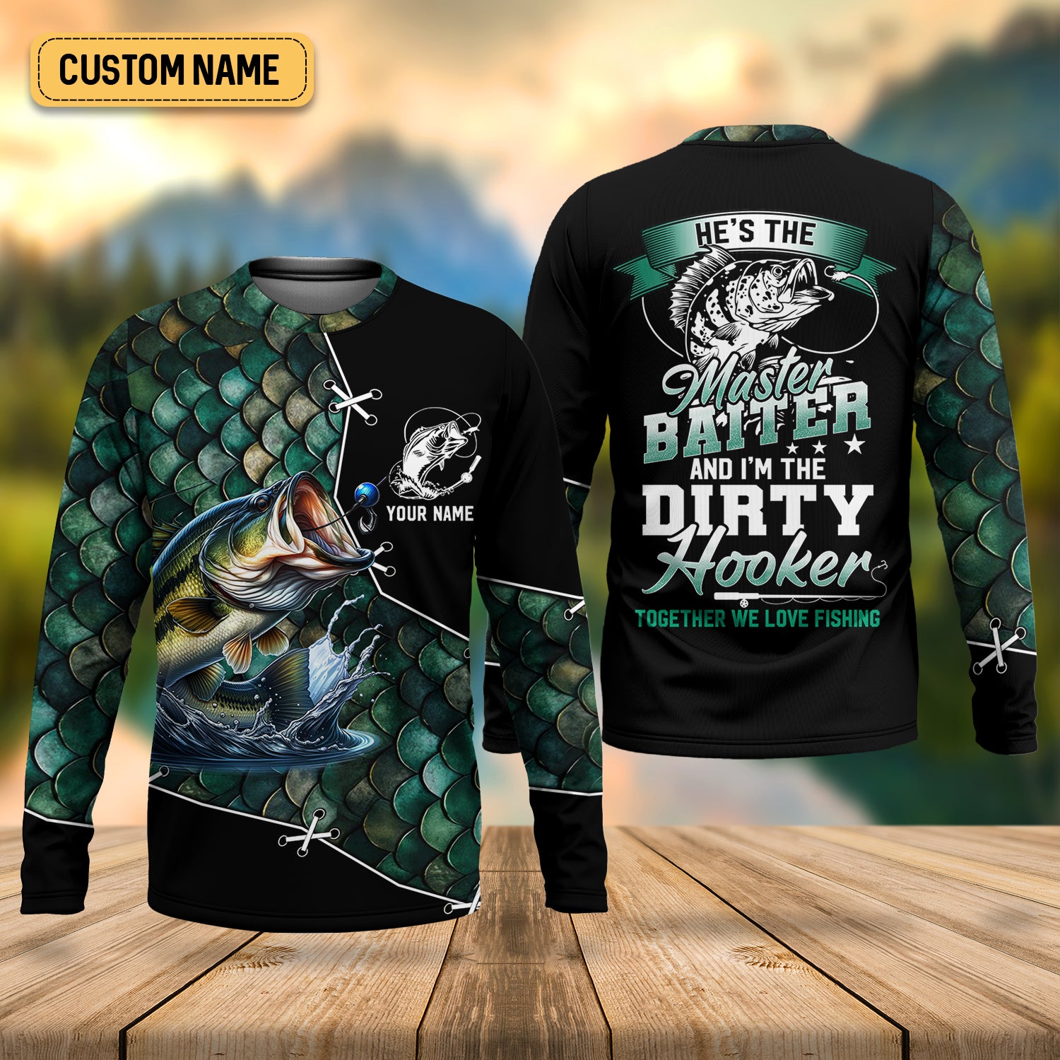 The Master Baiter And Dirty Hooker Fishing UPF Shirts, Funny Fishing Shirt, Gift For Fisherman