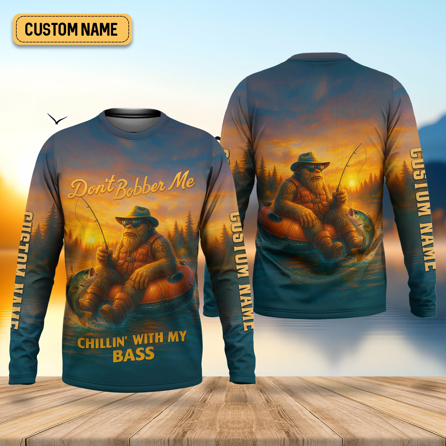 Don't Bobber Me Fishing Shirt, Bigfoot Fishing Shirt, SPF Long Sleeve Shirts, Presents For Fishermen