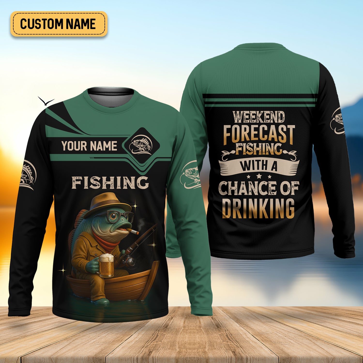 Bass Beer Fishing Shirt Long Sleeve, Hooded Sun Shirt, Camo Long Sleeve Shirt, Mens Fishing Shirt