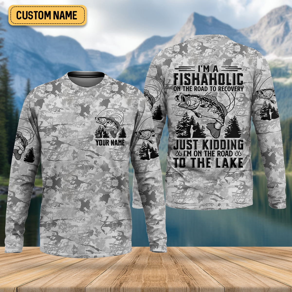 I'm A Fishaholic On The Road To Recovery Fishing UPF Shirts, Funny Fishing Shirt, Fishing Shirts For Men