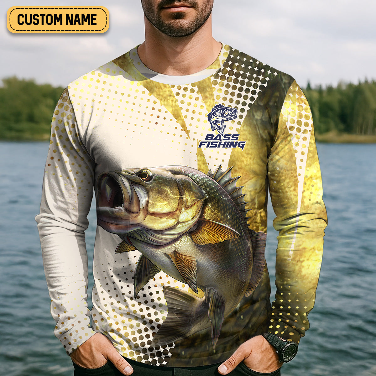 Bass Fishing Shirt, SPF Shirt For Men, Custom Fishing Shirt, Gift For Fisherman, Mens Casual Shirts