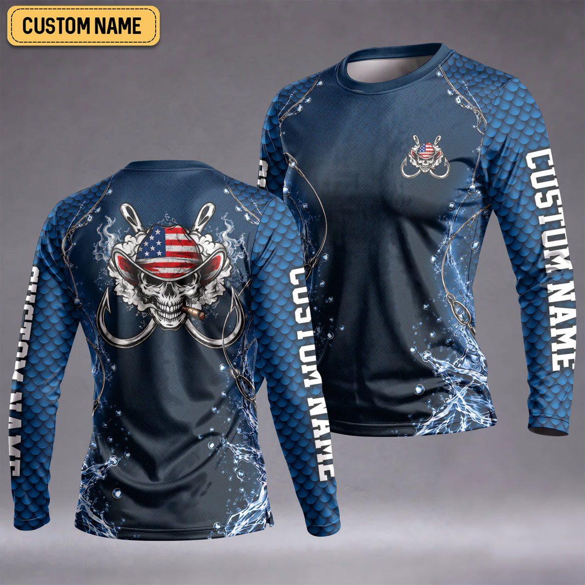 America Cowboy Skull Fishing Custom UPF Shirt, Fishing Jersey, Fishing Apparel For Women