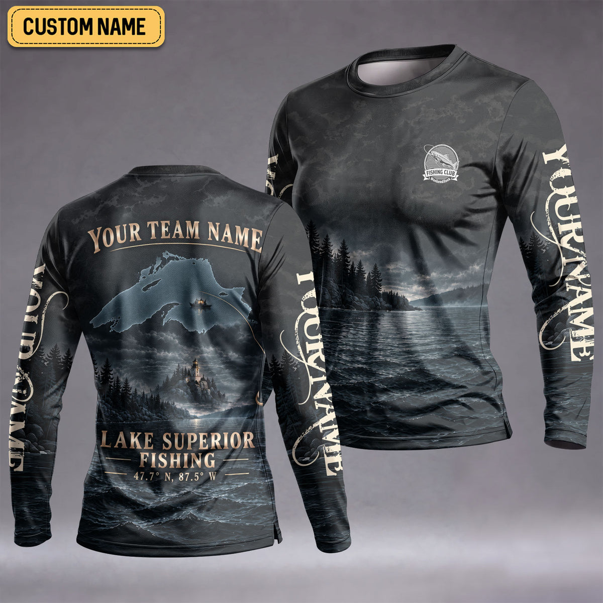 Lake Superior Night Fishing Custom UPF Shirt, Fishing Jersey, Fishing Apparel For Women