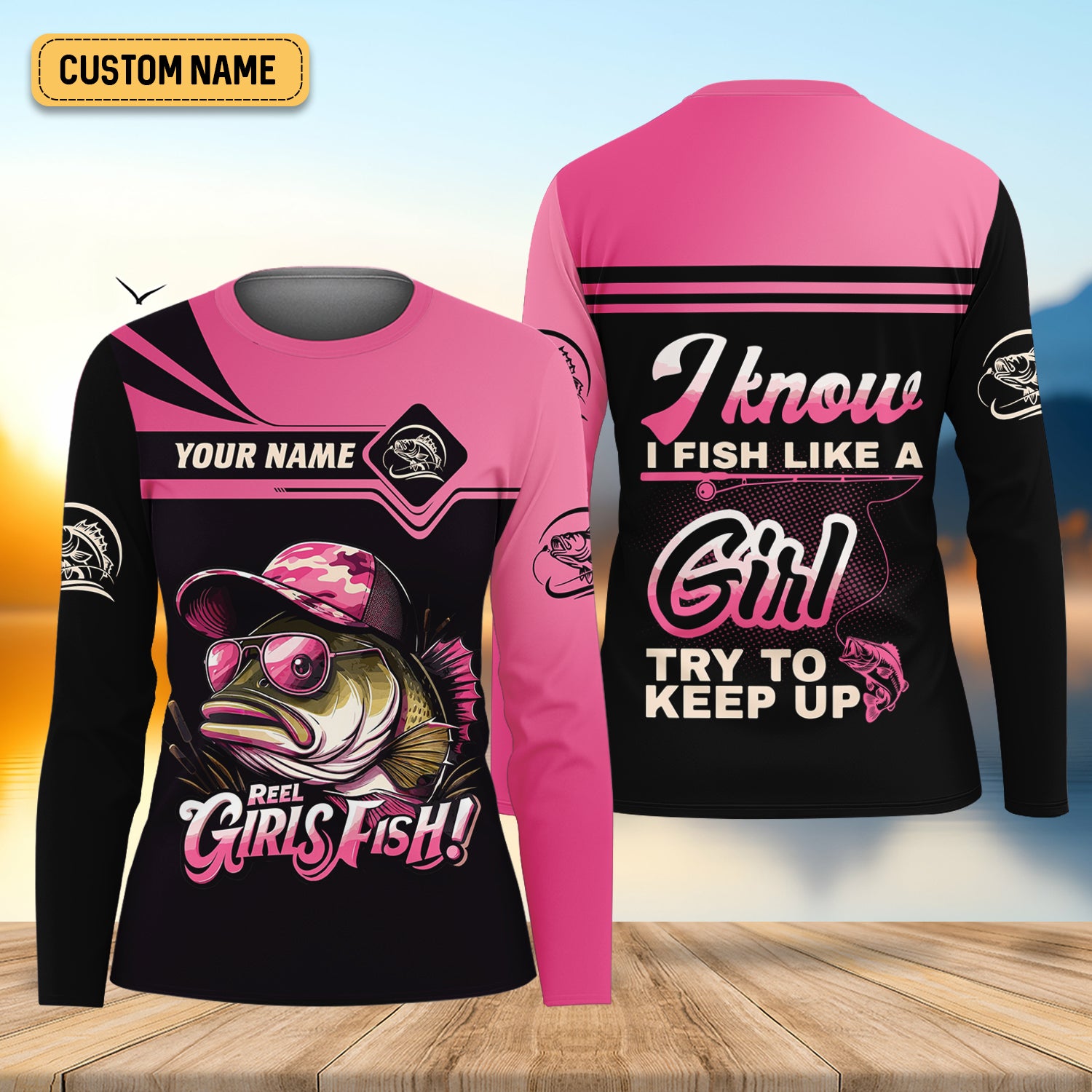 I Know I Fish Like A Girl Try To Keep Up Fishing Women SPF Shirt, Women Fishing Shirt, Funny Fishing Shirt