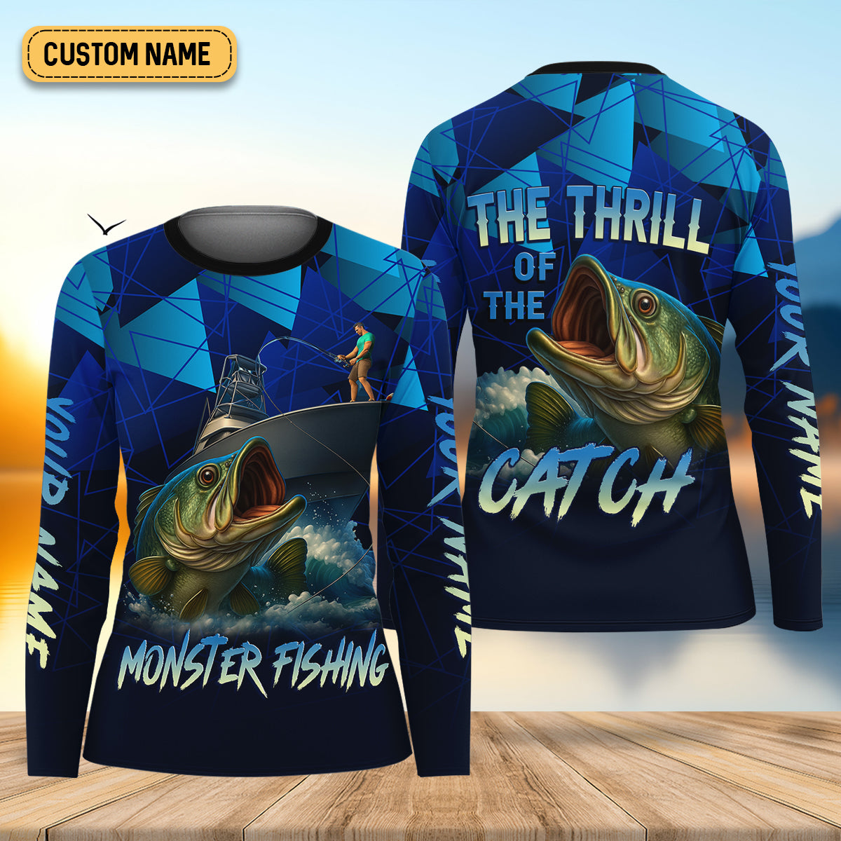Monster Fishing SPF Shirts, The Thrill of The Catch Fishing Shirts, Fishing Shirts For Women, Ladies Fishing Shirts