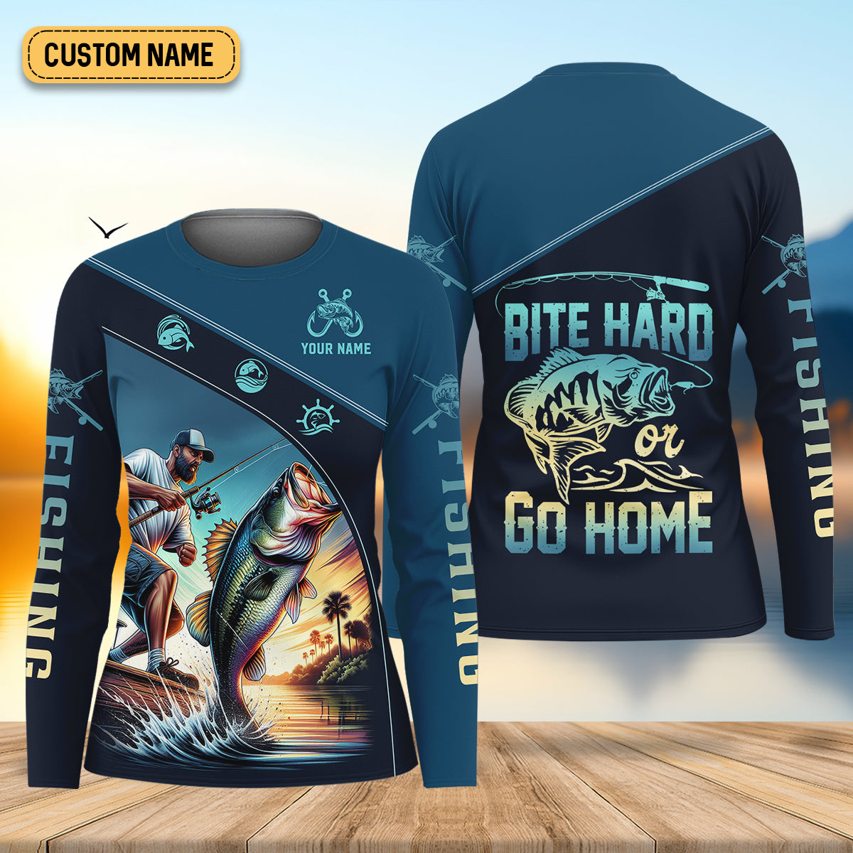 Bite Hard or Go Home Shirts, SPF Long Sleeve Shirts Womens, Female Fishing Shirts