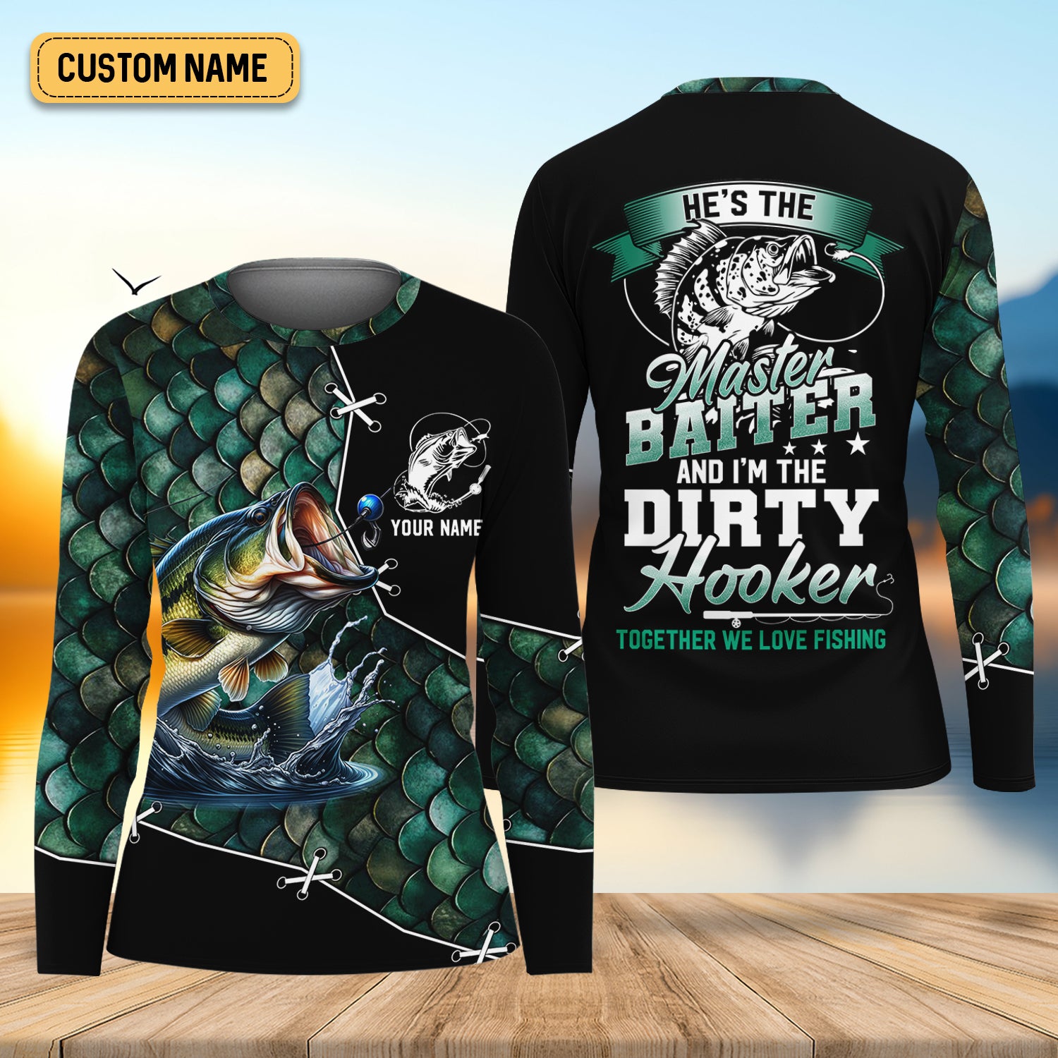 The Master Baiter And Dirty Hooker Fishing UPF Shirts, SPF Long Sleeve Shirts Womens