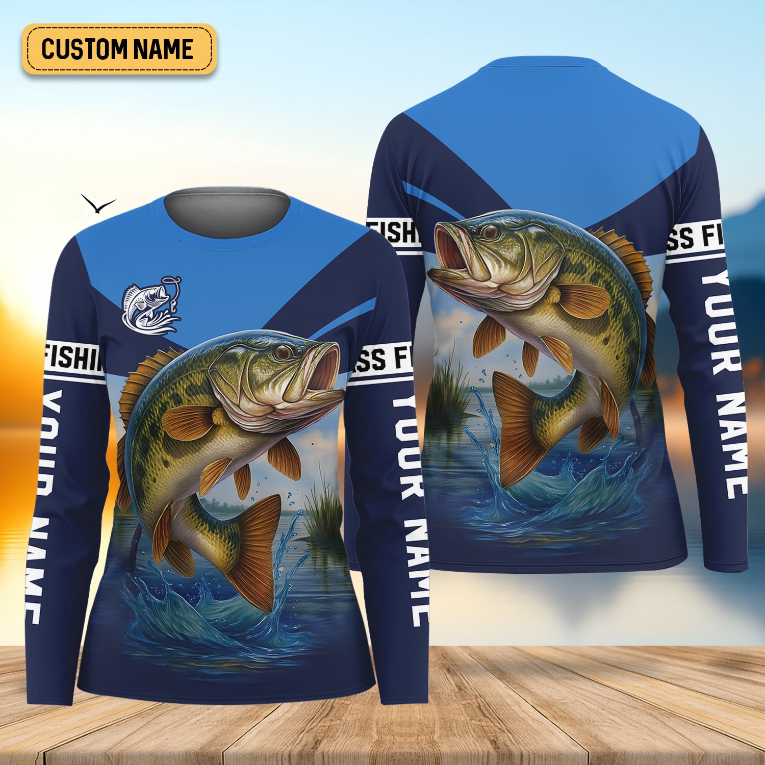 Largemouth Bass Fishing Women Fishing Shirt, SPF Long Sleeve Shirts Womens