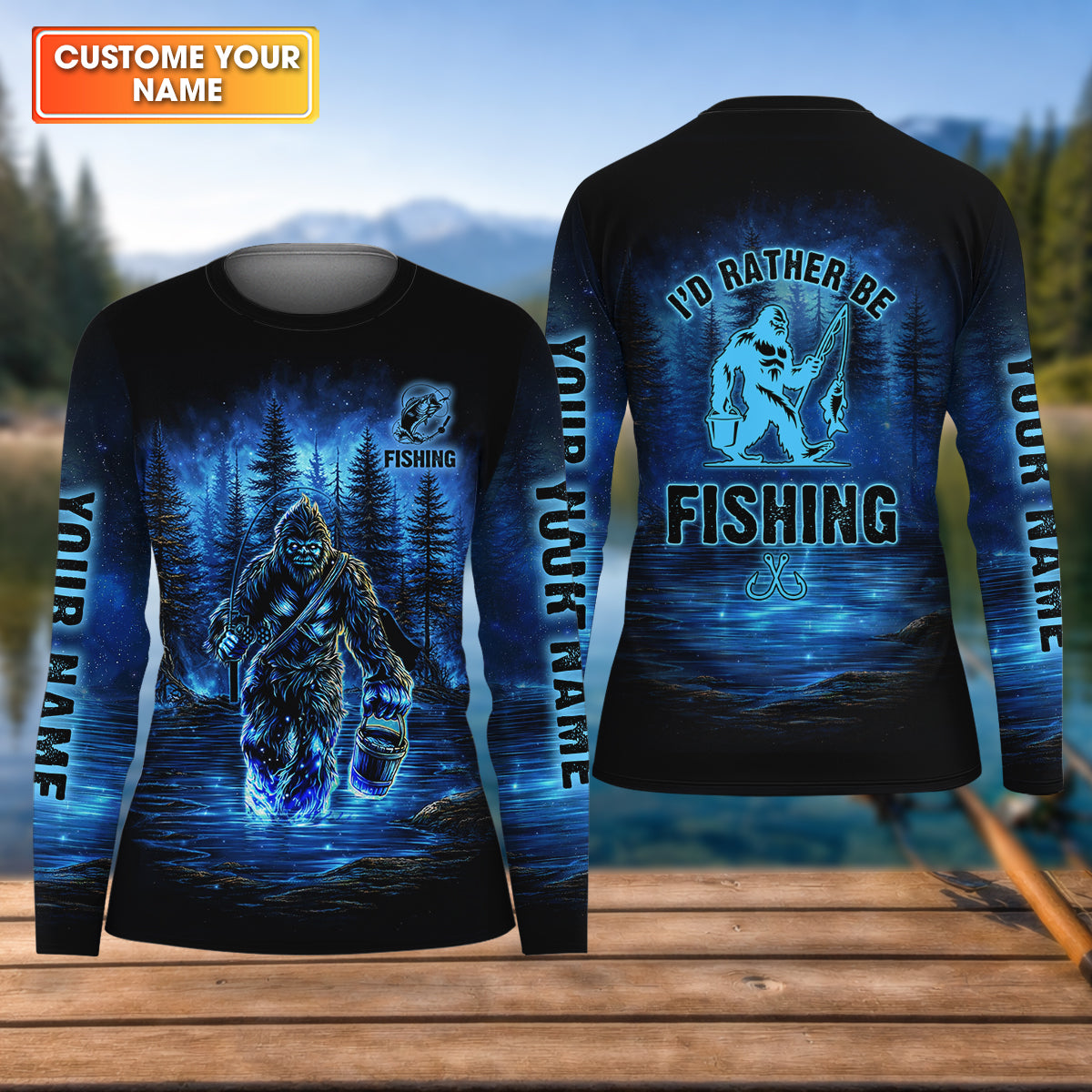 I’d Rather Be Fishing Personalized Fishing Shirt For Women, Long Sleeve Fishing Shirt, Gift For Her