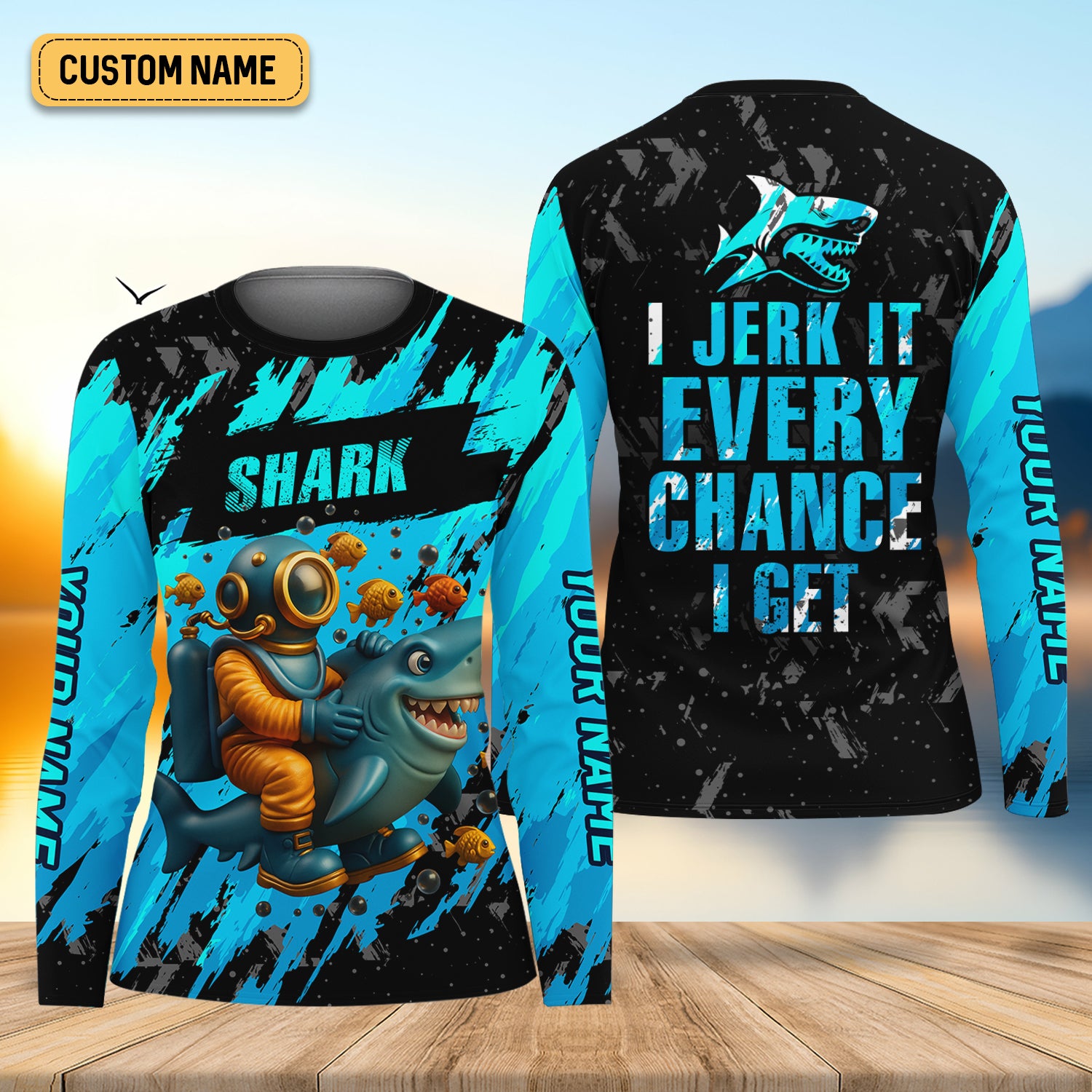 Shark Fishing UPF Shirts, Women Fishing Shirt, SPF Long Sleeve Shirts Womens