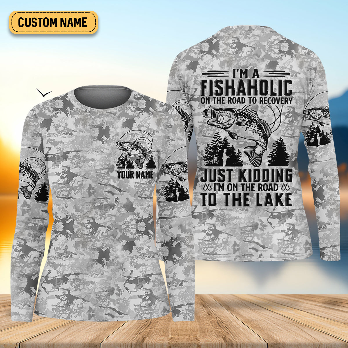 I'm A Fishaholic On The Road To Recovery Fishing UPF Shirts, Fish Shirt Funny, Women Fishing Shirt
