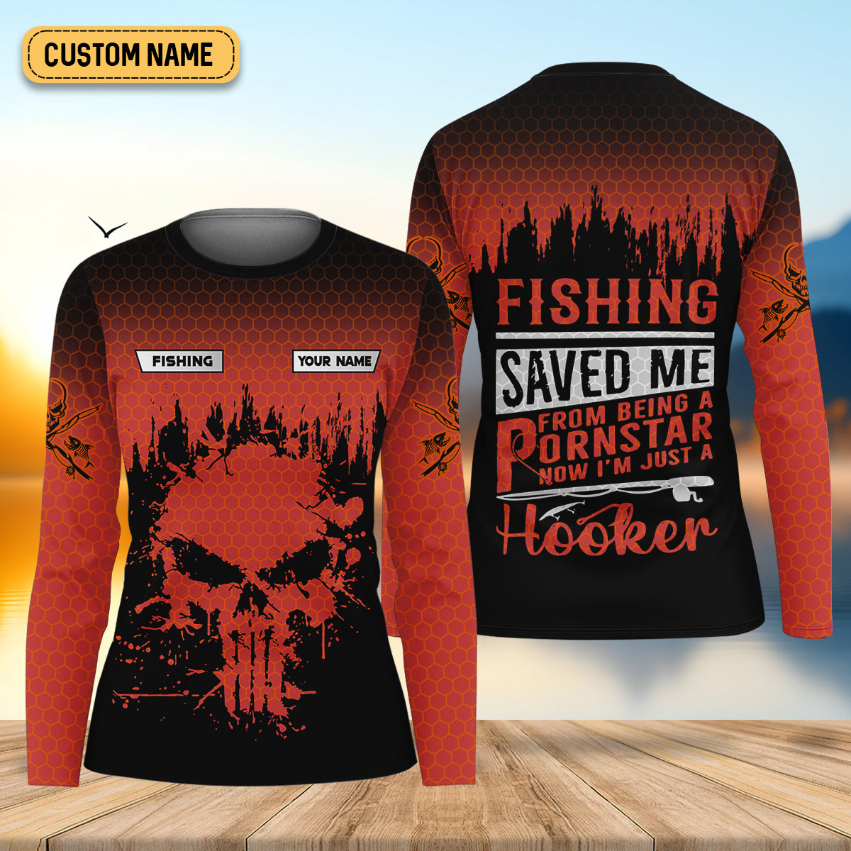 Fishing Saved Me From Being A Pornstar Red Fishing Shirt, Funny Fishing Shirt, Female Fishing Shirts