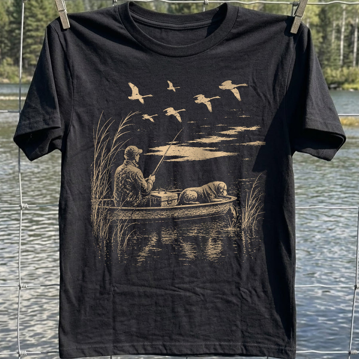 Fishing With Dog T-Shirt