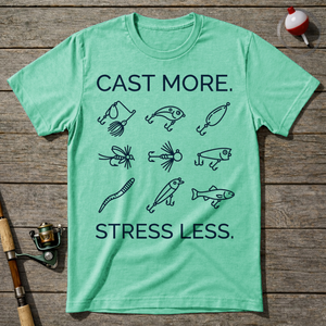 Cast More Stress Less T-Shirt ā Mint Green