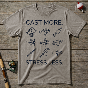Cast More Stress Less T-Shirt ā Sand