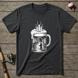 Fishing Beer T Shirt T-Shirt — Charcoal