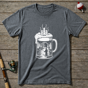 Fishing Beer T Shirt T-Shirt — Graphite Heather