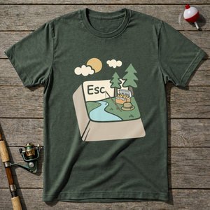 Fishing Escape T Shirt T-Shirt — Military Green