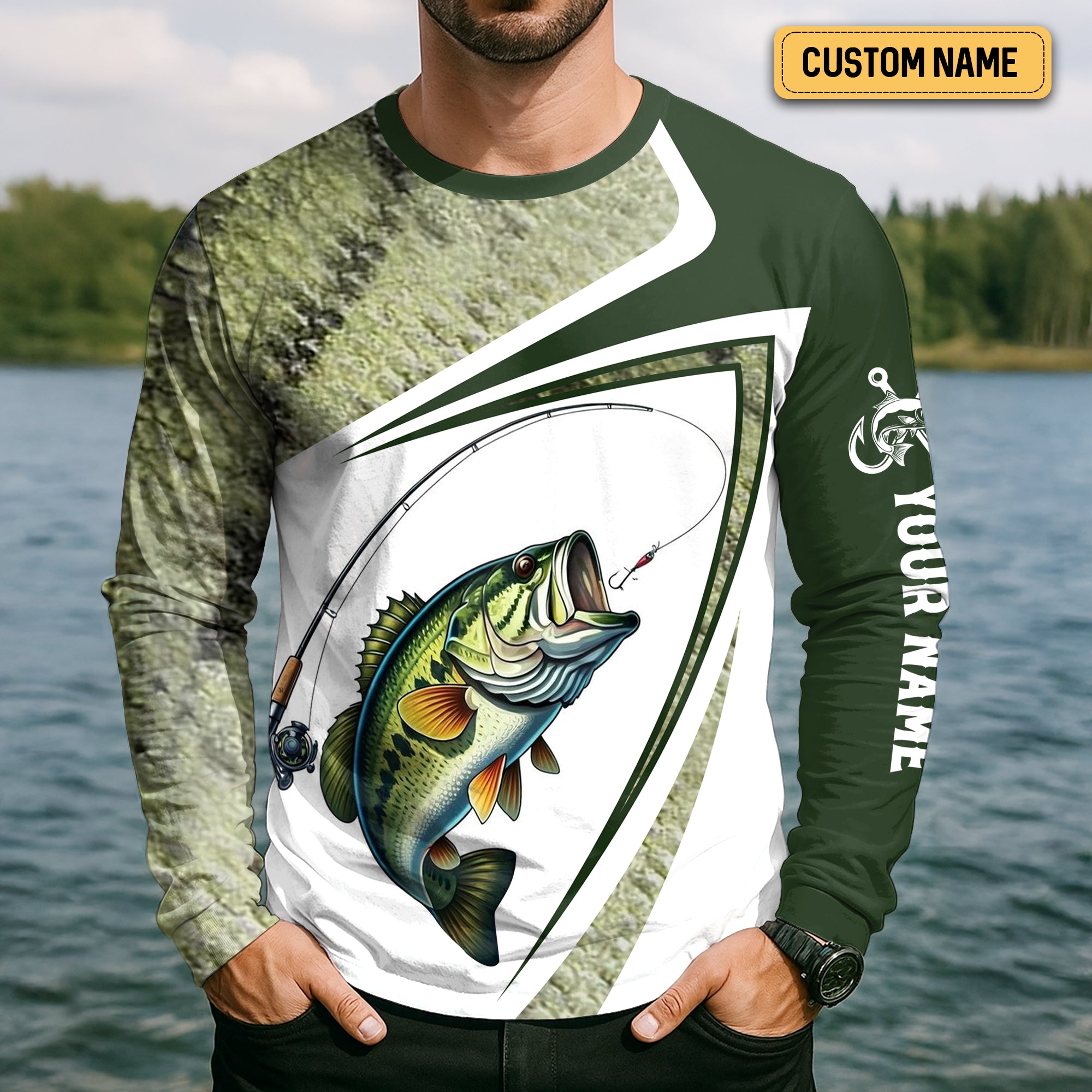 Camo Fishing Shirt, UPF Fishing Shirts, Funny Fishing Shirts For Men, Long Sleeve Fishing Shirts