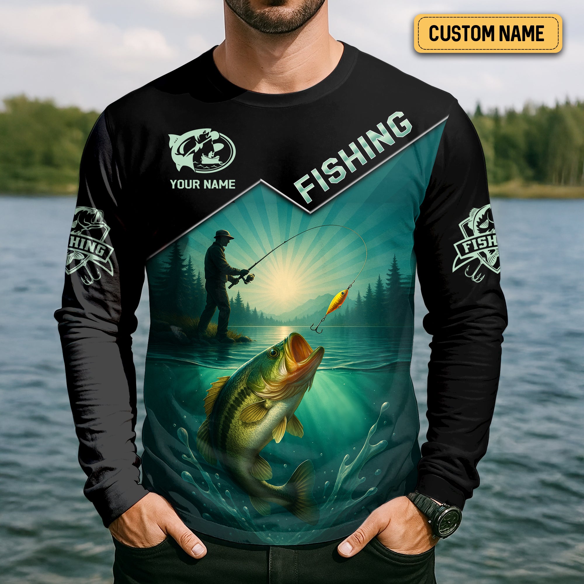 Jerk It Fishing Funny Shirt, Long Sleeve Fishing Shirts, SPF Shirts For Men, Men Long Sleeve Shirt