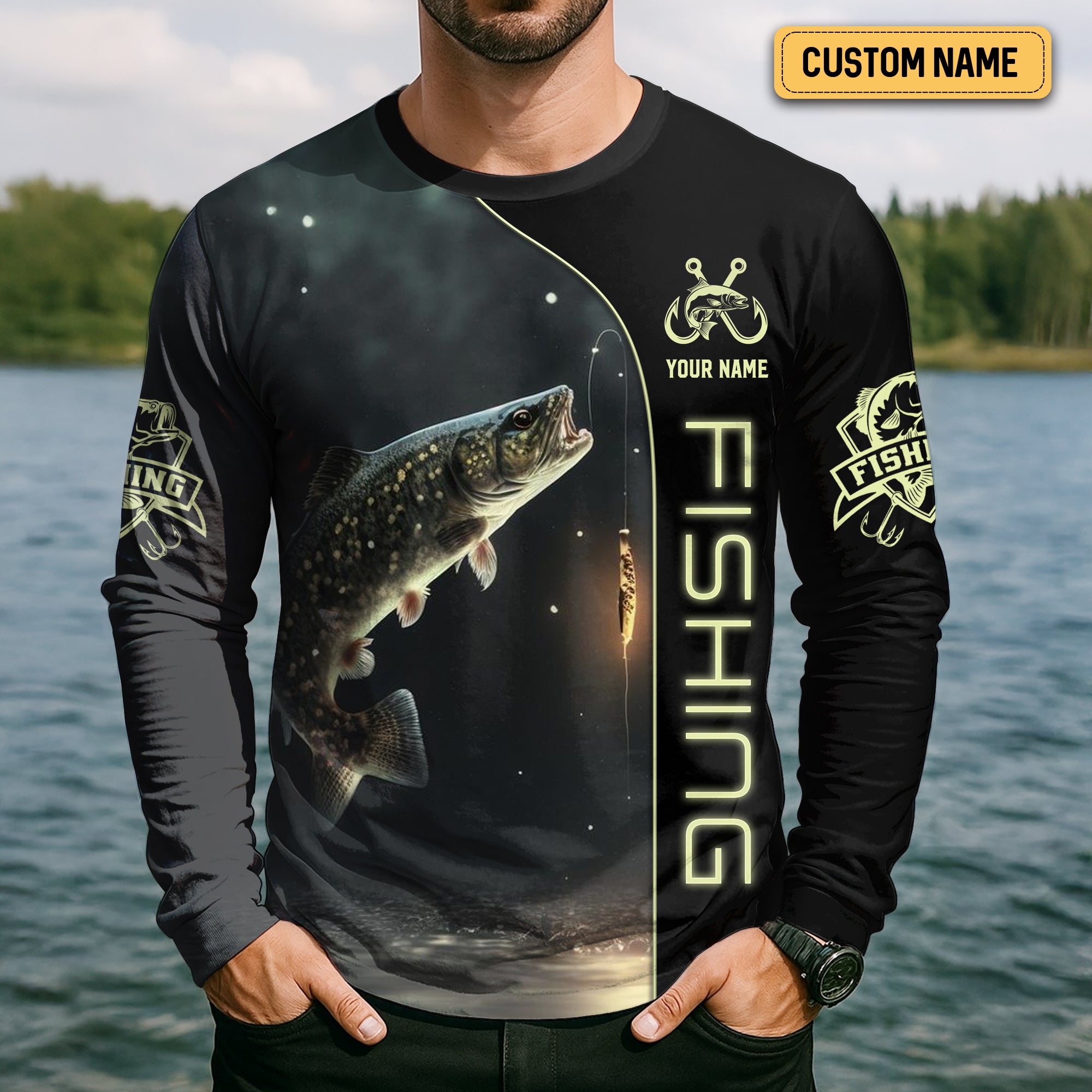 I'm Fishing, Thinking About It, Funny Fishing Shirts, UV Shirts For Men, Men Long Sleeve Shirt