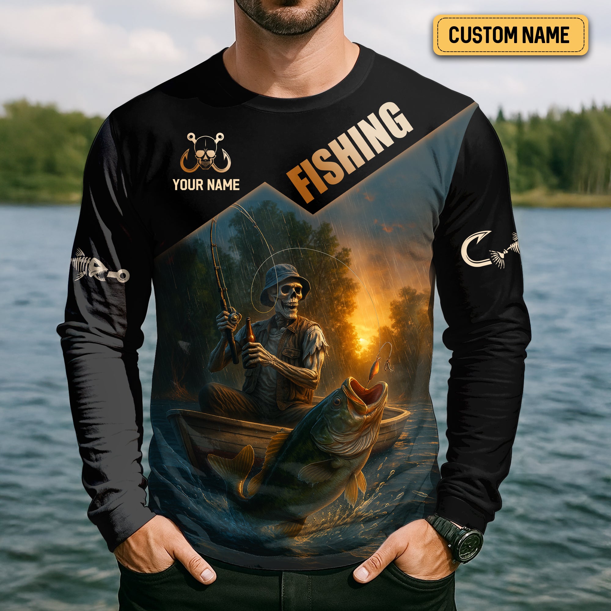 Drink Beer Funny Fishing Shirts, SPF Long Sleeve Shirts, Sun Shirts For Men, Hooded Long Sleeve Shirt