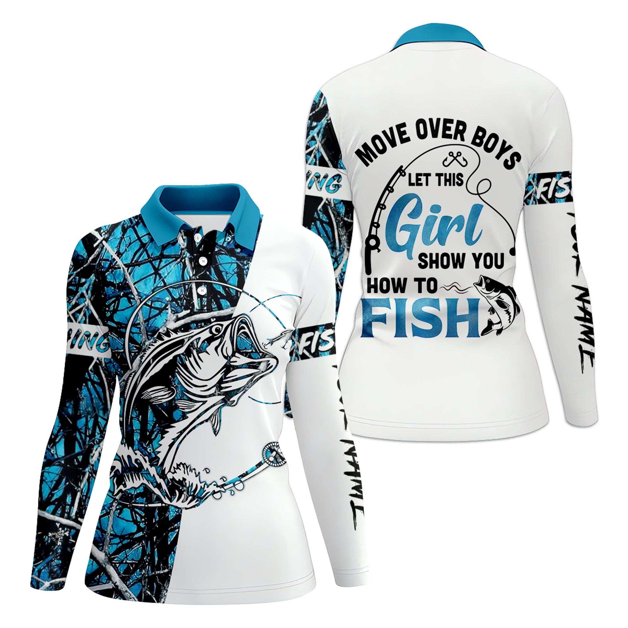 How To Fish, Blue Fishing Shirt, Funny Fishing Shirts, Fishing UPF Shirts, UV Shirts For Women, Long Sleeve Sun Shirt