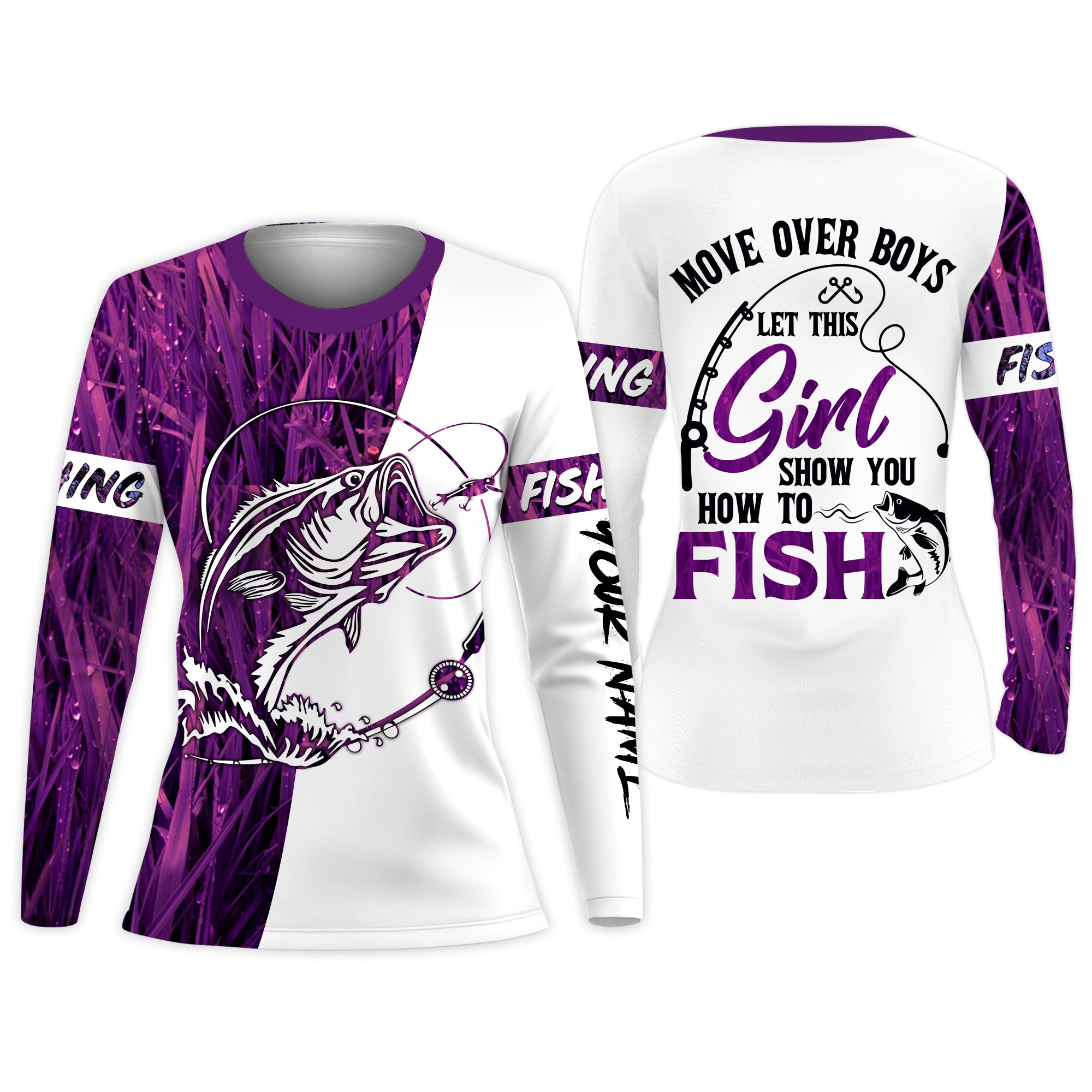How To Fish, Purple Fishing Shirt, Fishing UPF Shirts, UV Shirts For Women, Funny Fishing Shirts, Long Sleeve Sun Shirt