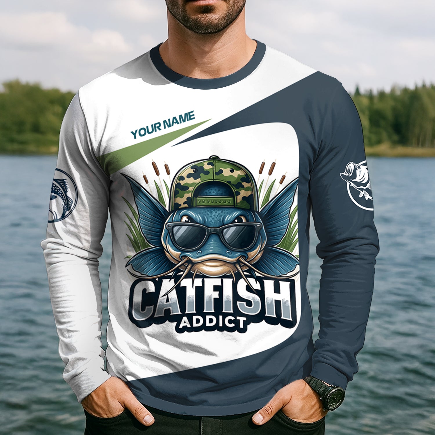 Catfishing Shirt, SPF Long Sleeve Shirts, Fishing UPF Shirts, Funny Fishing Shirt, Gift For Fisherman
