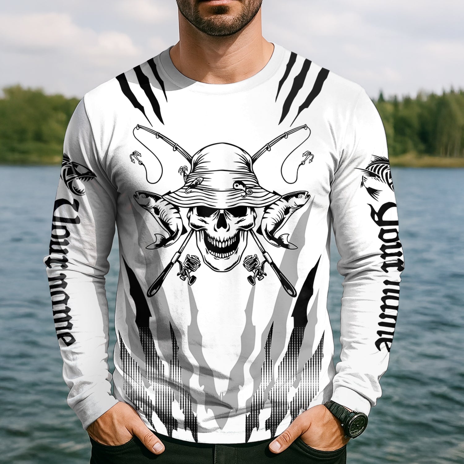 Fishing Saved Me from Being Pornstar, Skull Fishing SPF Shirt, Fish Shirt Funny, Gift For Fisherman