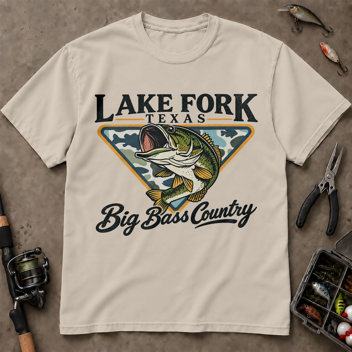 Lake Fork Texas Big Bass Country Fishing T-Shirt, Bass Fishing Shirt, Fishing Graphic Tee