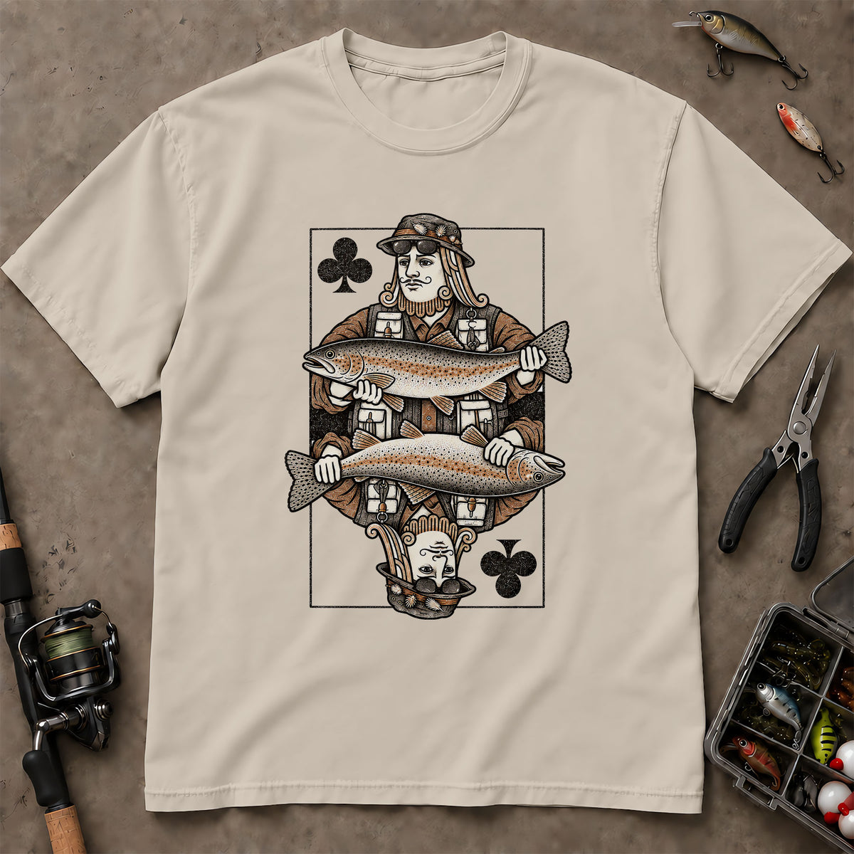 Fishing King Playing Card Trout T-Shirt, Trout Fishing Shirt, Fishing Graphic Tee