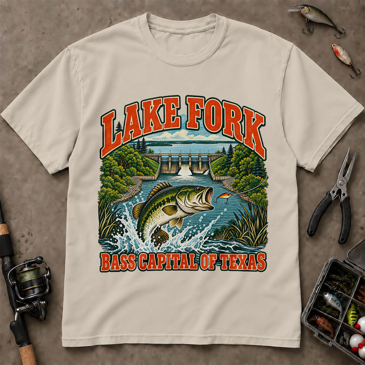 Lake Fork Bass Capital Of Texas Fishing T-Shirt, Bass Fishing Shirt, Fishing Graphic Tee