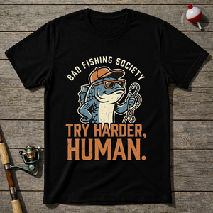 Try Harder Human T-Shirt — Black
