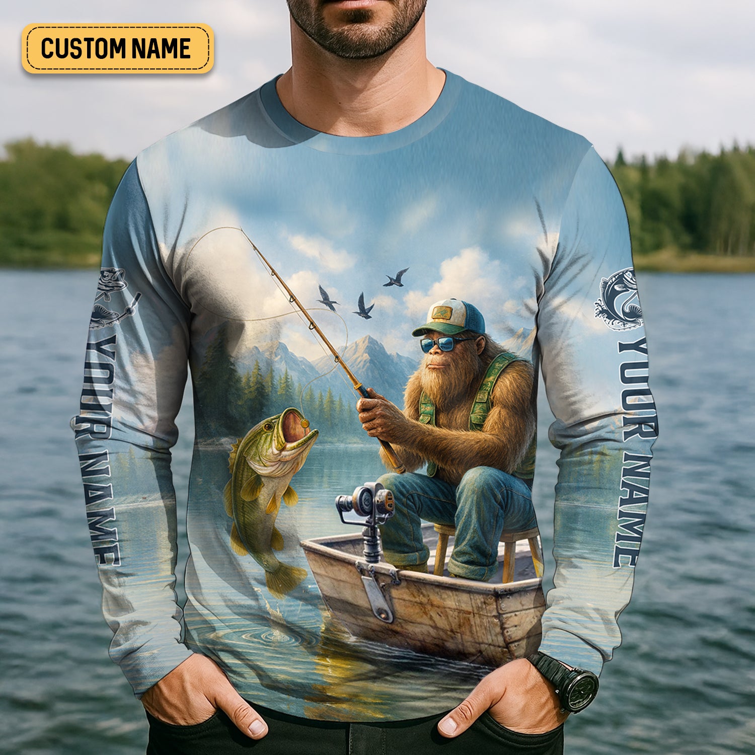 Don't Stand A Chance Men Fishing Shirt, SPF Long Sleeve Shirts, Presents For Fishermen