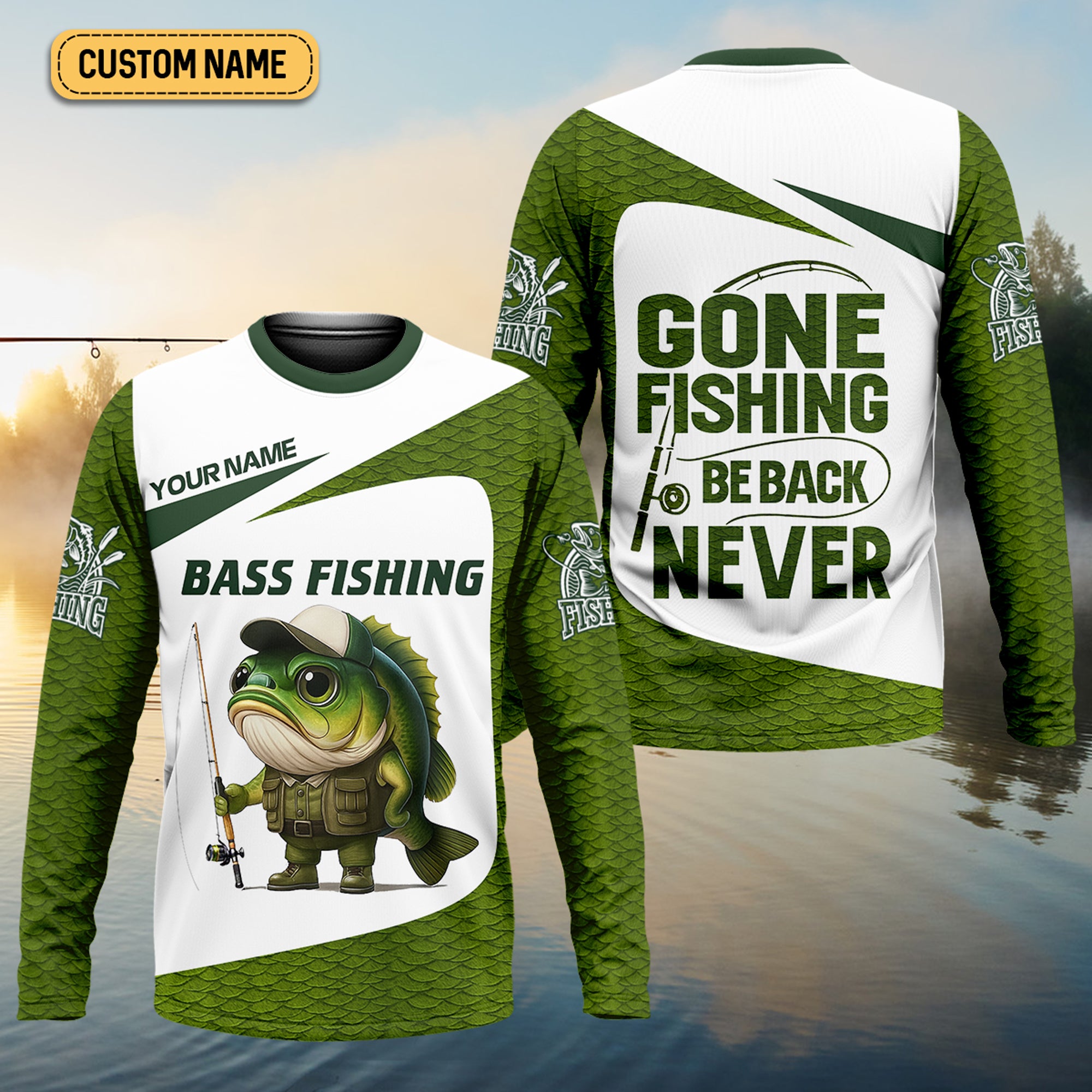 Fish Scale Pattern Funny Fishing Shirt, Fish Button Up Shirt, SPF Shirt For Men, Best Fishing Gifts, Gone Fishing