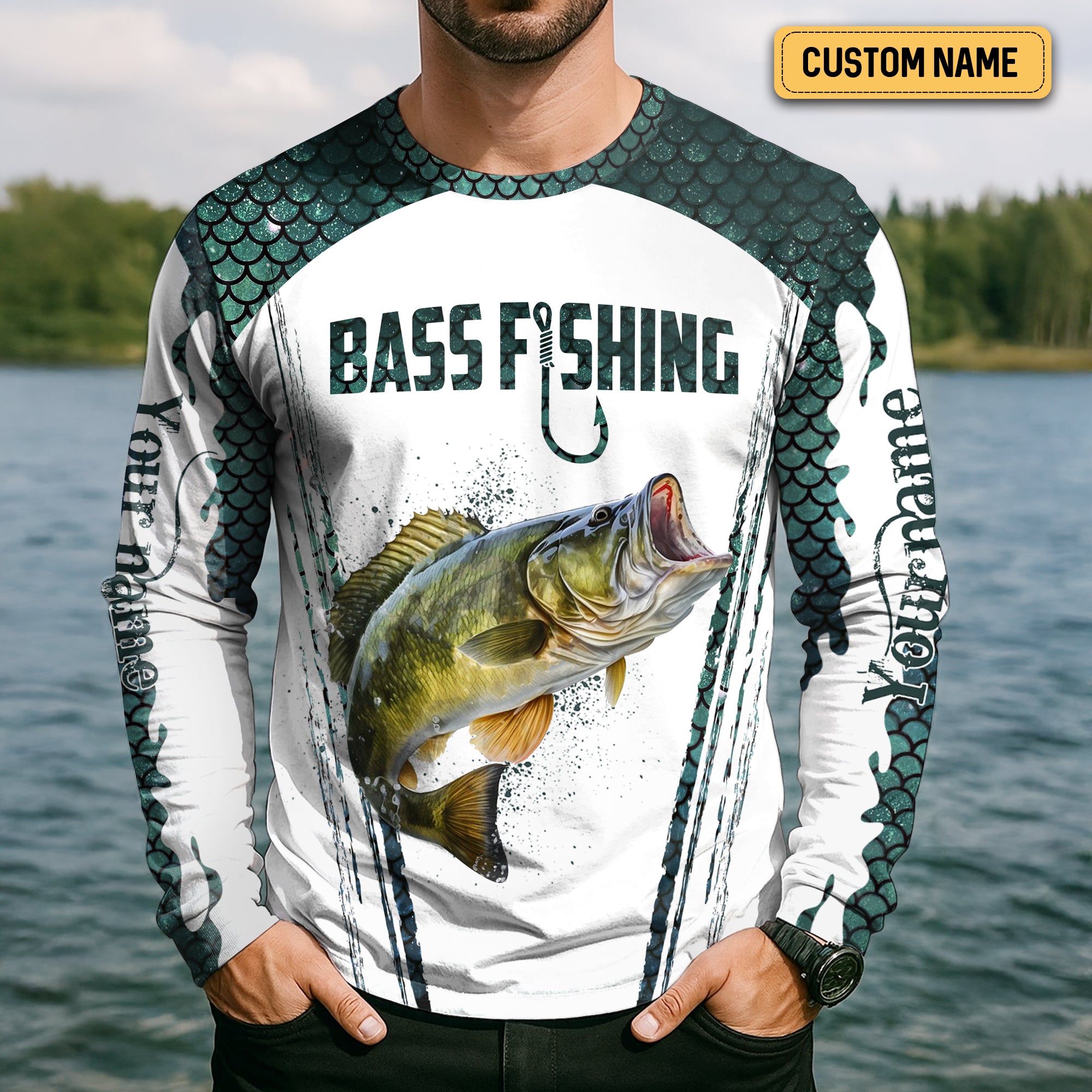 No Fish Left Behind, Team Fishing Shirt, Mens SPF Shirt, Fishing Gifts For Men, Bass Fishing