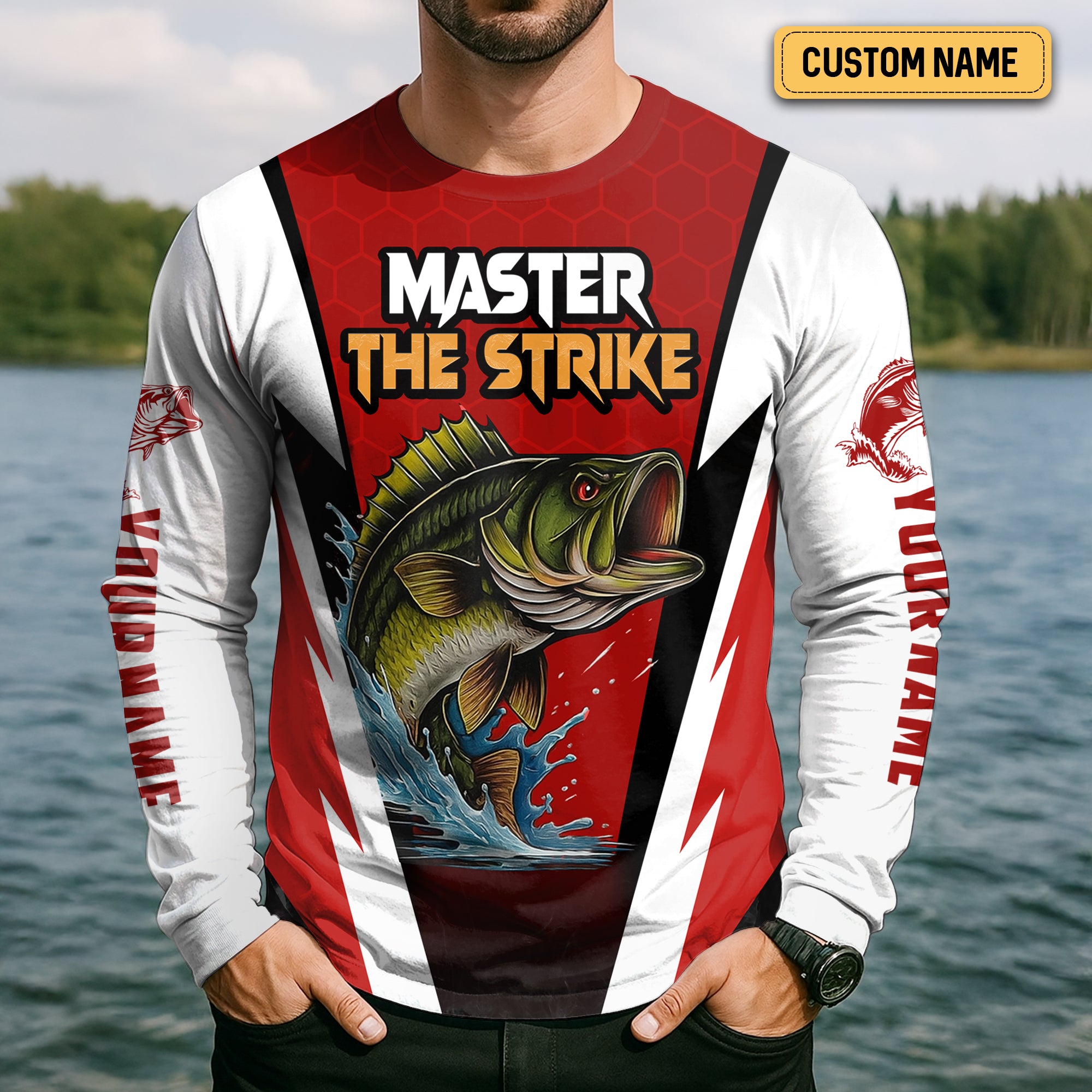 Master Strike, UPF Fishing Shirts, Breathable Long Sleeve Shirt, Hooded Shirt, Custom Fishing Shirt