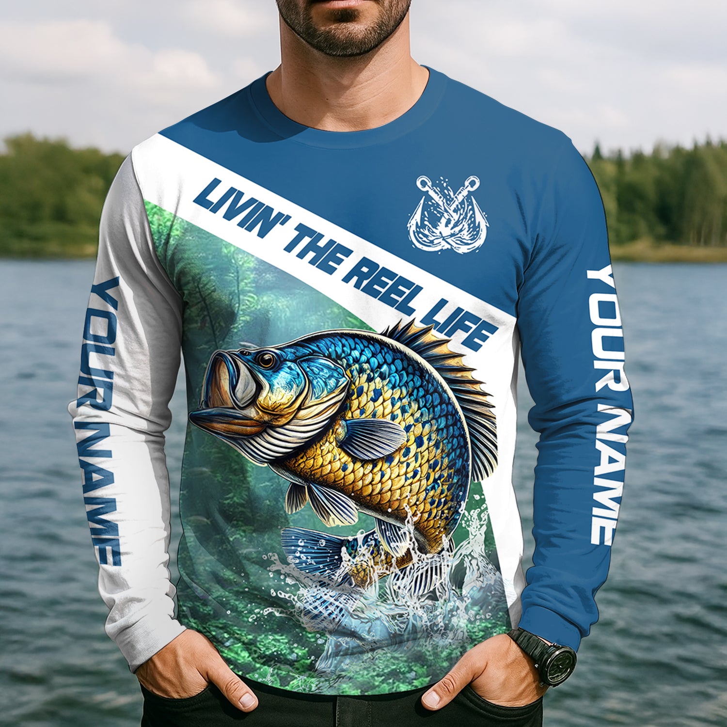 Livin The Reel Life, Fishing UPF Shirts, Men Jersey, Best Fishing Gifts, Men Long Sleeve Shirt